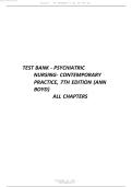 TEST BANK for Psychiatric Nursing Contemporary Practice 7th Edition by Ann Boyd &ndash; All Chapters &vert; Full Questions & Answers &vert; Verified
