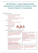 NR 304 Health Assessment II Chamberlain University 2026&sol;2027 &ndash; Exam 1 Questions and Answers &lpar;Latest Update&rpar;