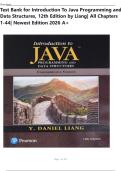 Test Bank for Introduction To Java Programming and Data Structures&comma; 12th Edition by Liang&vert; All Chapters 1-44&vert; Newest Edition