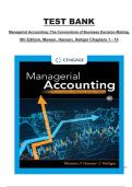 Managerial Accounting&colon; The Cornerstone of Business Decision Making 8th Edition by Mowen&comma; Hansen & Heitger &ndash; Complete Test Bank Chapters 1&ndash;15