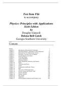 Test Bank for Physics&colon; Principles with Applications&comma; 6th Edition by Douglas Giancoli & Delena Bell Gatch &vert; Complete A&plus; Guide
