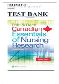 Test Bank for Polit & Beck Canadian Essentials of Nursing Research 4th Edition by Woo &vert; Chapters 1&ndash;18 Complete A&plus; Guide