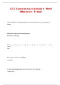 CCC Common Core Module 1 &ndash; Brief Effectively Pretest&comma; Questions and Answers Solved