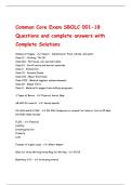 Common Core Exam SBOLC 001-18 &ndash; Questions with Complete Answers and Solutions