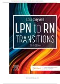 TEST BANK FOR LPN to RN Transitions 6th Edition by Lora Claywell ISBN&colon;978-0443105241 COMPLETE GUIDE ALLCHAPTERS COVERED WITH RATIONALES 100&percnt; VERIFIED A&plus; GRADE ASSURED&excl;&excl;&excl;&excl;&excl;NEW LATEST UPDATE&excl;&excl;&excl;&excl;&excl;