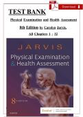 Test Bank for Physical Examination and Health Assessment &lpar;8th Edition&rpar; by Carolyn Jarvis &ndash; Complete Chapter 1&ndash;8 Questions & Answers
