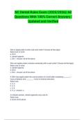 NC Dental Rules Exam &lpar;2025&sol;2026&rpar;&vert; 60 Questions With 100&percnt; Correct Answers &vert; Updated and Verified