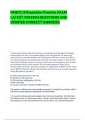 PANCE Orthopedics Practice EXAM LATEST VERSION QUESTIONS AND VERIFIED CORRECT ANSWERS