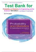 Test Bank for Probability and Statistics for Engineering and the Sciences 10th Edition by Leif Ellingson and Anna Panorska isbn-9788214023824