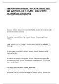 CERTIFIED PENNSYLVANIA EVALUATOR EXAM &lpar;CPE&rpar; &vert; 220 QUESTIONS AND ANSWERS &vert; NEW 2026 UPDATE &vert; WITH COMPLETE SOLUTION&excl;&excl;