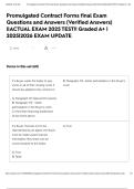 Promulgated Contract Forms final Exam Questions and Answers &lpar;Verified Answers&rpar; &vert;&vert;ACTUAL EXAM 2025 TEST&excl;&excl; Graded A&plus; &vert; 2025&vert;2026 EXAM UPDATE