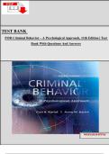 Criminal Behavior &ndash; A Psychological Approach&comma; 11th Edition &vert; Test Bank with Questions and Answers&excl;&excl;&excl;