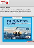 Solution Manual For Business Law&colon; Text & Exercises&comma; 10th Edition by Roger LeRoy Miller&comma; William E&period; Hollowell&comma; Verified Chapters 1 - 43&comma; Complete Newest Version&excl;&excl;&excl;&excl;