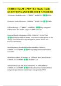 CEHRS EXAM UPDATED Study Guide  QUESTIONS AND CORRECT ANSWERS
