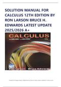 Solution Manual For Calculus 12th Edition by Ron Larson &lpar;Author&rpar;&comma; Bruce H&period; Edwards &lpar;Author&rpar; latest edition 2026 A&plus;