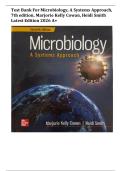 Test Bank for Microbiology A Systems Approach&comma; 5th Edition by Marjorie Kelly Cowan&comma; All Chapters 1-25 latest Edition 2026 A&plus;