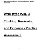 WGU D265 Critical Thinking Practice Assessment &ndash; Reasoning&comma; Evidence & Fallacies &vert; Quiz & Answers