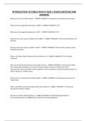 INTRODUCTION TO PUBLIC HEALTH QUIZ 1 EXAM QUESTIONS AND ANSWERS