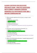 ILLINOIS CERTIFIED PEER RECOVERY  SPECIALIST EXAM   PRACTICE QUESTIONS  WITH CORRECT ANSWERS &lpar;VERIFIED  ANSWERS&rpar; PLUS RATIONALES 2026 Q&A &vert;  INSTANT DOWNLOAD PDF 