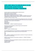 LIFE AND HEALTH INSURANCE EXAM &lpar;MISSOURI&rpar; QUESTIONS & ACCURATE PASSED ANSWERS