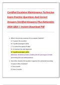Certified Escalator Maintenance Technician  Exam Practice Questions And Correct  Answers &lpar;Verified Answers&rpar; Plus Rationales  2026 Q&A &vert; Instant Download Pdf