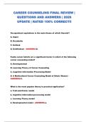 Career Counseling Final Exam Review &vert; 2026 Updated Questions & Answer