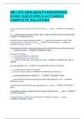MN LIFE AND HEALTH INSURANCE EXAM QUESTIONS & ACCURATE COMPLETE SOLUTIONS