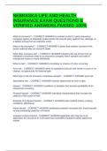 NEBRASKA LIFE AND HEALTH INSURANCE EXAM QUESTIONS & VERIFIED ANSWERS PASSED 100&percnt;