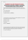 PEARSON VUE LIFE INSURANCE EXAM QUESTIONS AND 100&percnt; CORRECT ANSWERS GUARANTEED PASS&vert; LATEST UPDATE