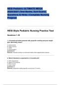  HESI Pediatric ULTIMATE MEGA 2025&lowbar;&lowbar;2027 &lowbar;Test Banks&comma; Exit Exams&comma; Questions & Hints &lowbar; Complete Nursing Program &period;pdf