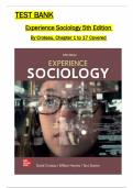 Test Bank for Experience Sociology&comma; 5th Edition by Croteau&period;&vert;All chapters 1-17 covered&comma; Graded A&plus;&period;