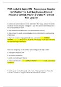 PECT module 2 Exam 2026 &vert; Pennsylvania Educator Certification Test &vert; All Questions and Correct Answers &vert; Verified Answers &vert; Graded A&plus; &vert; Brand New Version&excl;
