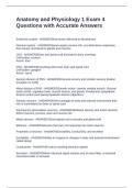 Anatomy and Physiology 1 Exam 4 Questions with Accurate Answers