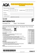 2024 AQA GCSE MATHEMATICS Foundation Tier Paper 1 Non Calculator Question Paper & Mark Scheme &lpar;Merged&rpar; November  2024 &lbrack;VERIFIED&rsqb;