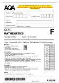 2024 AQA GCSE MATHEMATICS Foundation Tier Paper 2  Calculator Question Paper & Mark Scheme &lpar;Merged&rpar; November  2024 &lbrack;VERIFIED&rsqb;