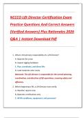 NCCCO Lift Director Certification Exam  Practice Questions And Correct Answers  &lpar;Verified Answers&rpar; Plus Rationales 2026  Q&A &vert; Instant Download Pdf 