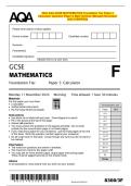 2024 AQA GCSE MATHEMATICS Foundation Tier Paper 3  Calculator Question Paper & Mark Scheme &lpar;Merged&rpar; November  2024 &lbrack;VERIFIED&rsqb;