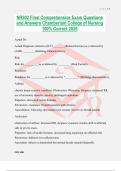 NR302 Final Comprehensive Exam Questions and Answers Chamberlain College of Nursing 100&percnt; Correct 2026