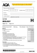 2025 AQA GCSE BIOLOGY Higher Tier Paper 2H Question  Paper & Mark Scheme &lpar;Merged&rpar; June 2025 &lbrack;VERIFIED&rsqb;