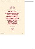 WGU C175 FUNDAMENTALS OF DATABASE MANAGEMENT SYSTEMS STUDY GUIDE WITH COMPLETE SOLUTIONS