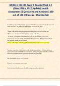 NR304 Health Assessment I &ndash; Exam 1 eDAPT &lpar;Weeks 1&ndash;3&rpar;&comma; Chamberlain University&comma; 2026&ndash;2027 &vert; Exam questions and answers