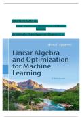 Solution Manual for Linear Algebra and Optimization for Machine Learning 1st Edition by Charu Aggarwal&comma; All 11 Chapters Covered&comma; Verified Latest Edition