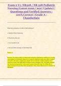 NR328 Pediatric Nursing &ndash; Exam 2 &lpar;V1&rpar;&comma; Chamberlain University&comma; 2026&ndash;2027 &vert; Exam questions with verified answers