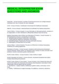 MEDICAL INTERPRETER EXAM QUESTIONS AND ANSWERS