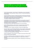 MEDICAL INTERPRETER REVIEW EXAM QUESTIONS AND ANSWERS