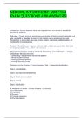 MEDICAL INTERPRETER WRITTEN EXAM QUESTIONS AND ANSWERS