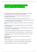 MEDICAL INTERPRETING EXAM QUESTIONS AND ANSWERS
