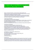 TEST FOR MEDICAL INTERPRETERS QUESTIONS AND ANSWERS