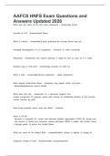 AAFCS HNFS Exam Questions and Answers Updated 2026