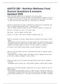 AAFCS 200 - Nutrition Wellness Food Sceince Questions & answers Updated 2026